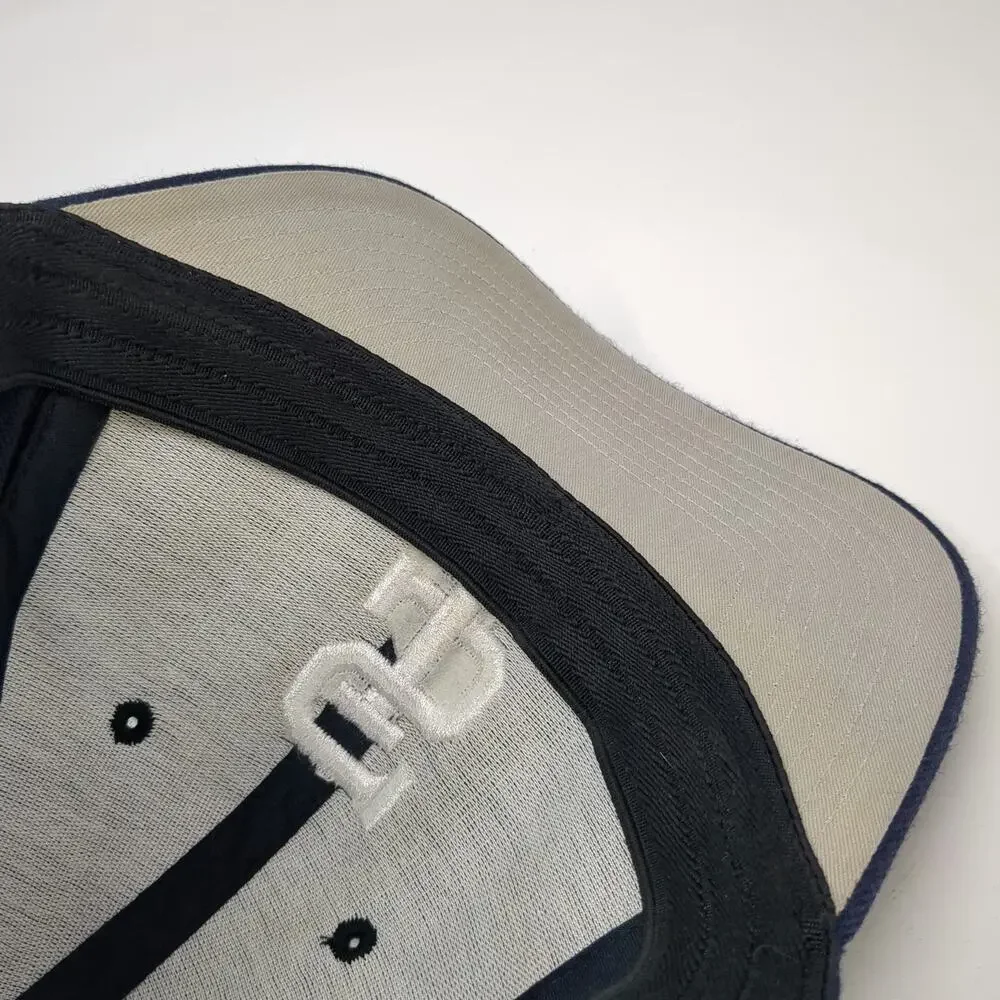 Pacific Headwear Baseball Cap Blue 8 Interlocking SI Logo Gray Underbrim Hat